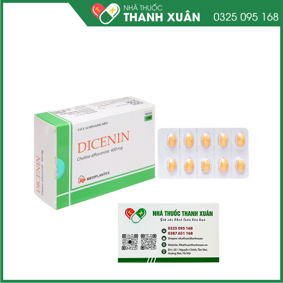 Dicenin điều trị đột quỵ, tăng tuần hoàn não, sa sút trí tuệ